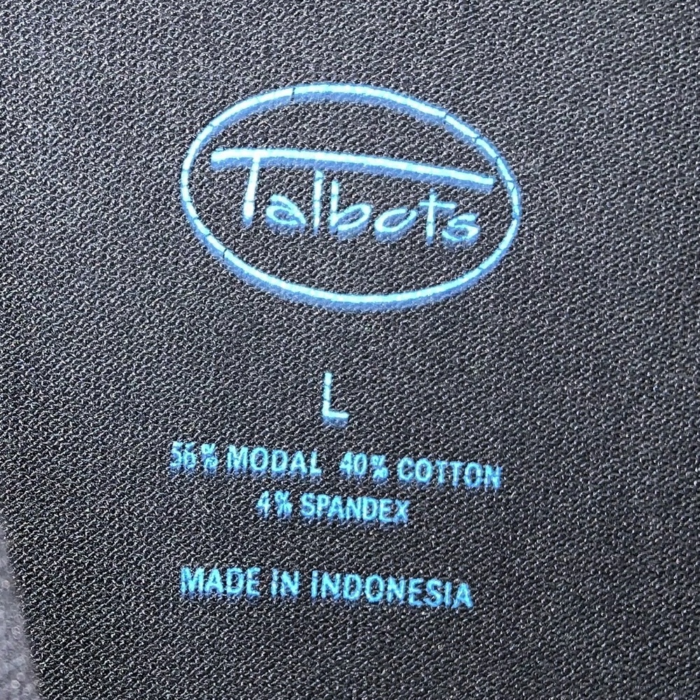 Talbots Top Polo Long Sleeve Black Sz: L - Picture 3 of 3